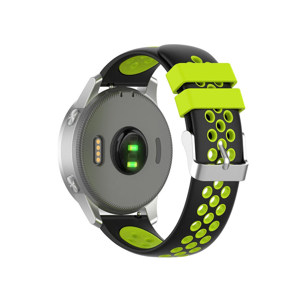 18mm Garmin Watch Strap | Black/Luminous Green Silicone Sports