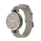 For Garmin Lily | Premium Leather Strap | Grey/Gold