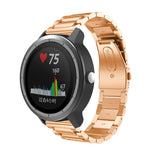 For Garmin Vivoactive 4, Venu 2/3 & Forerunner 255/255M/265 | Rose Gold Vintage Steel Strap