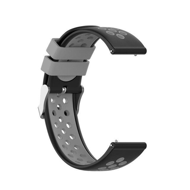 18mm Garmin Watch Strap | Black/Grey Silicone Sports
