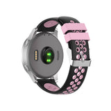 18mm Garmin Watch Strap | Black/Pink Silicone Sports