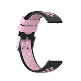 18mm Garmin Watch Strap | Black/Pink Silicone Sports