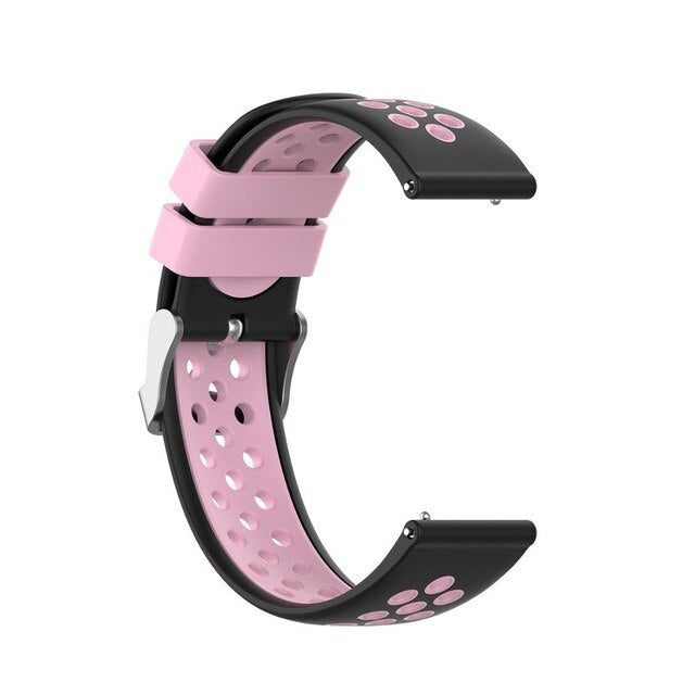 18mm Garmin Watch Strap | Black/Pink Silicone Sports