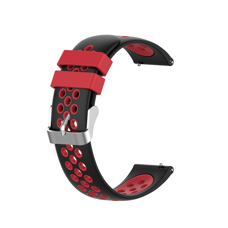 18mm Garmin Watch Strap | Black/Red Silicone Sports