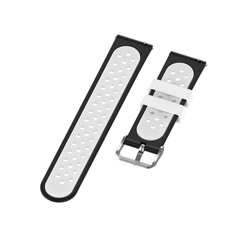 18mm Garmin Watch Strap | Black/White Silicone Sports
