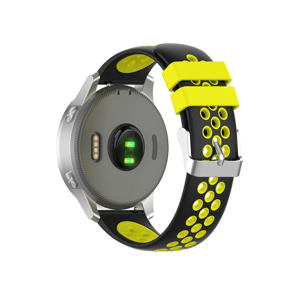 18mm Garmin Watch Strap | Black/Yellow Silicone Sports
