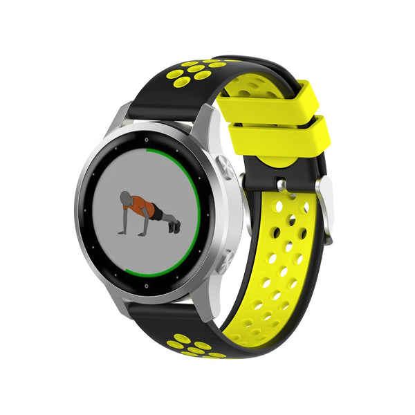 18mm Garmin Watch Strap | Black/Yellow Silicone Sports