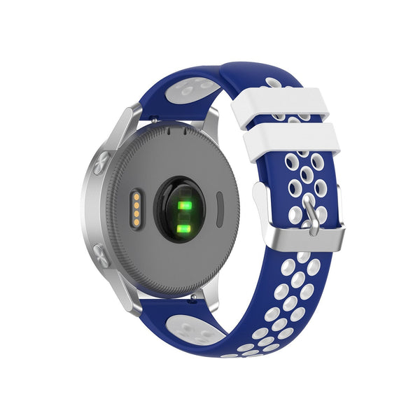 18mm Garmin Watch Strap | Blue/White Silicone Sports
