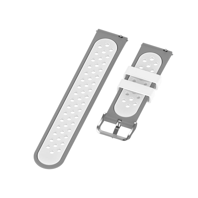 18mm Garmin Watch Strap | Grey/White Silicone Sports