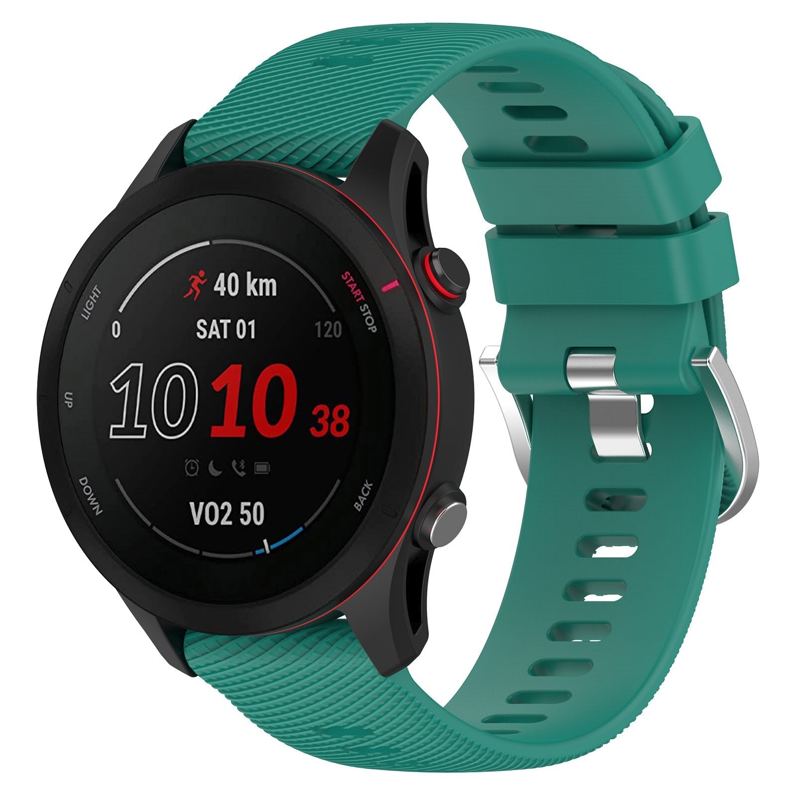 18mm Garmin Watch Strap | Pine Green Grained Silicone – GarmStraps™