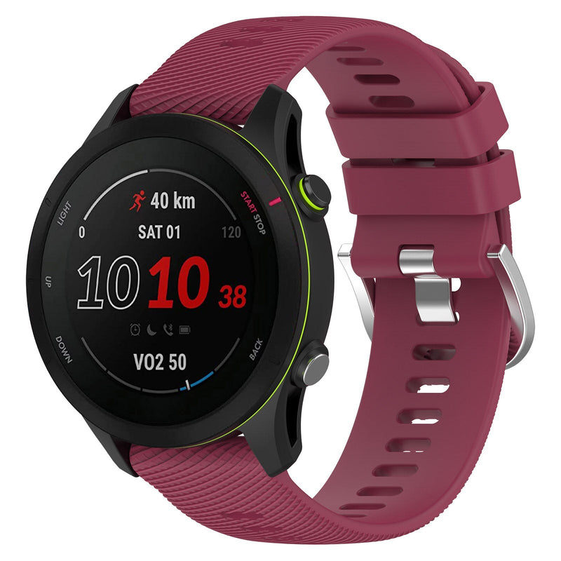 18mm Garmin Watch Strap | Red Wine Grained Silicone