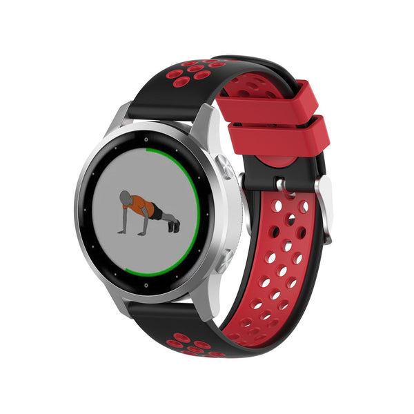 18mm Garmin Watch Strap Red Black Silicone Sports GarmStraps