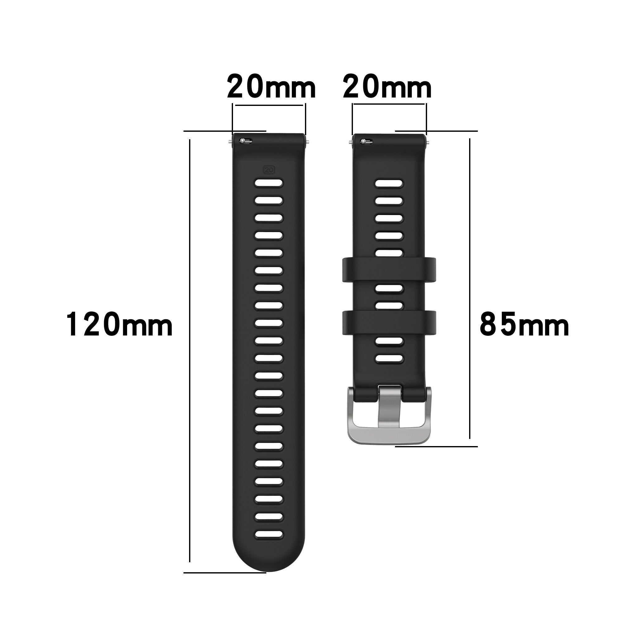 20mm Garmin Watch Strap Grained Silicone II 10 Colours Available