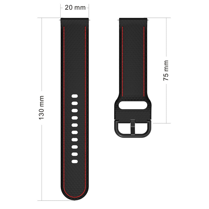 20mm Garmin Watch Strap | Stitched Silicone | 10 Colours Available