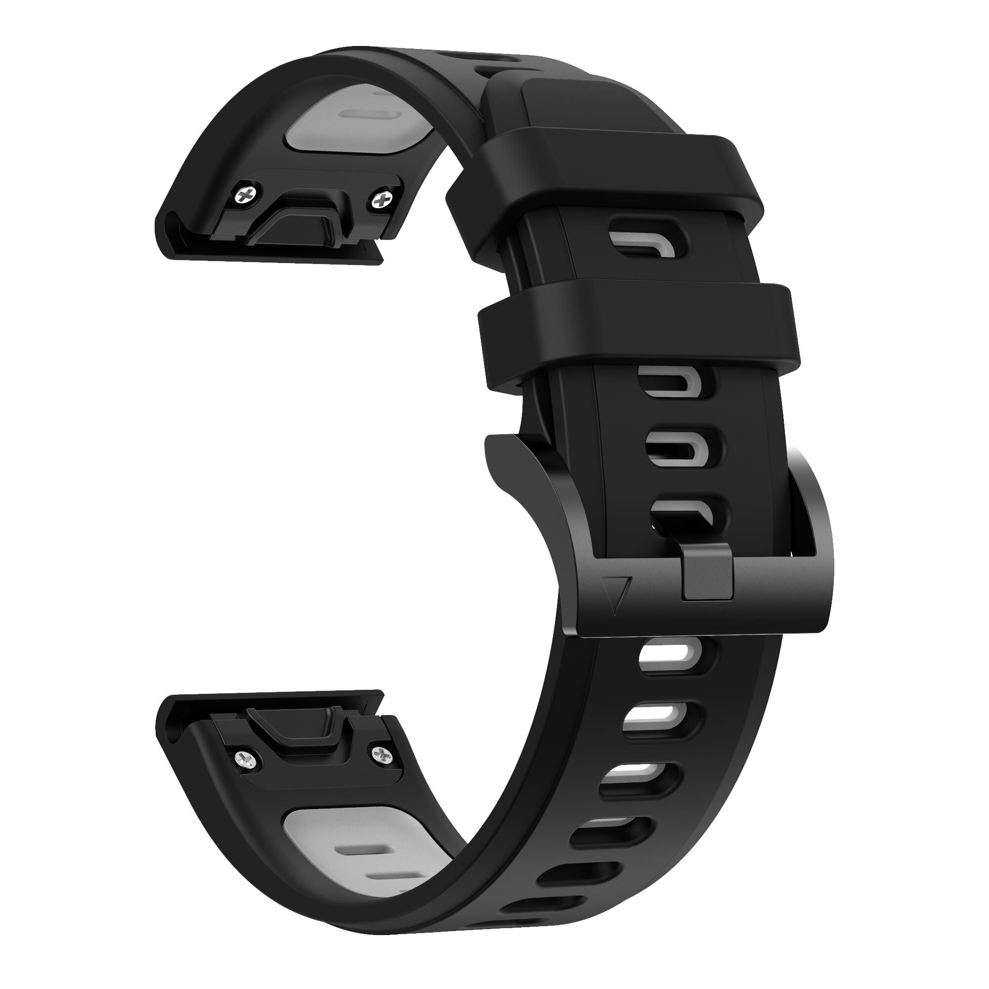 22mm Garmin Watch Strap Silicone (Black Buckled) 11 Colours Availa