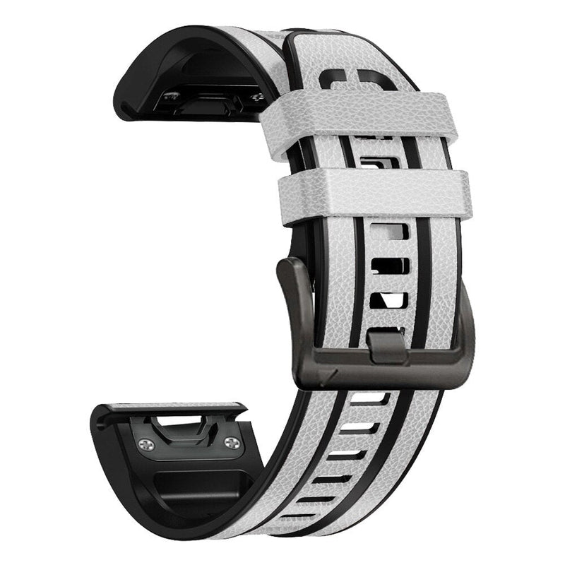 26mm Garmin Watch Strap | Silicone With Leather Top Layer | 9 Colours Available