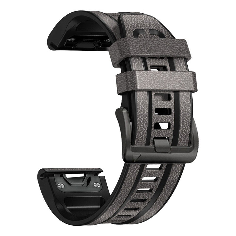 26mm Garmin Watch Strap | Silicone With Leather Top Layer | 9 Colours Available