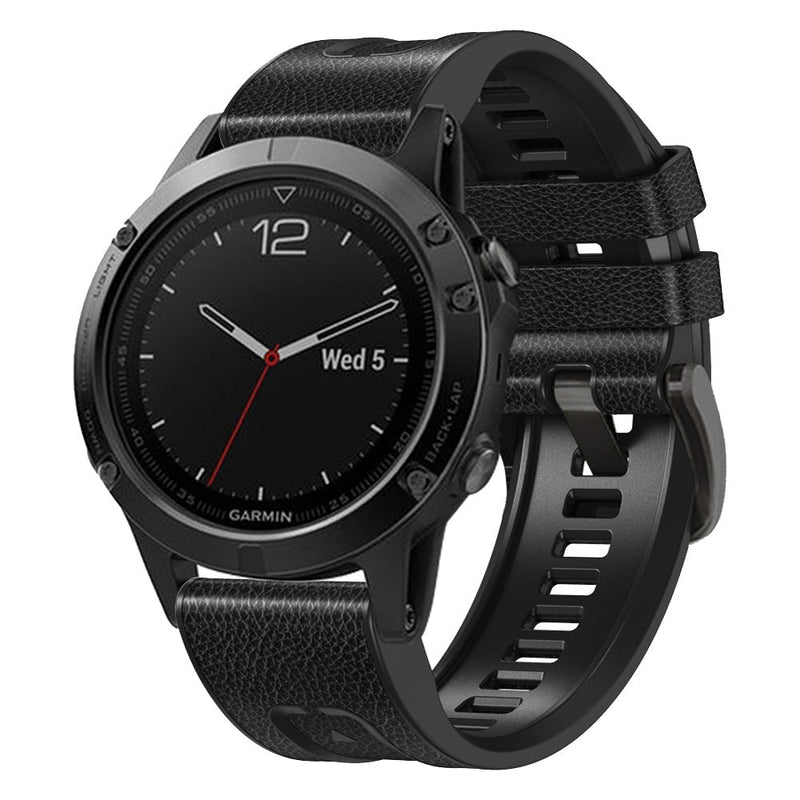 26mm Garmin Watch Strap | Silicone With Leather Top Layer | 9 Colours Available