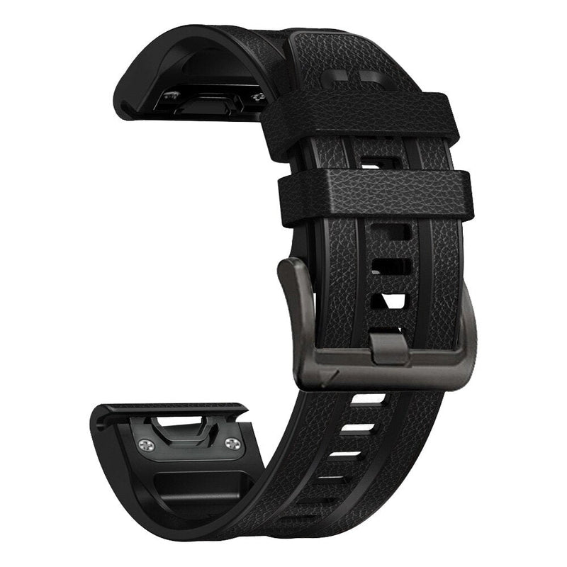 26mm Garmin Watch Strap | Silicone With Leather Top Layer | 9 Colours Available
