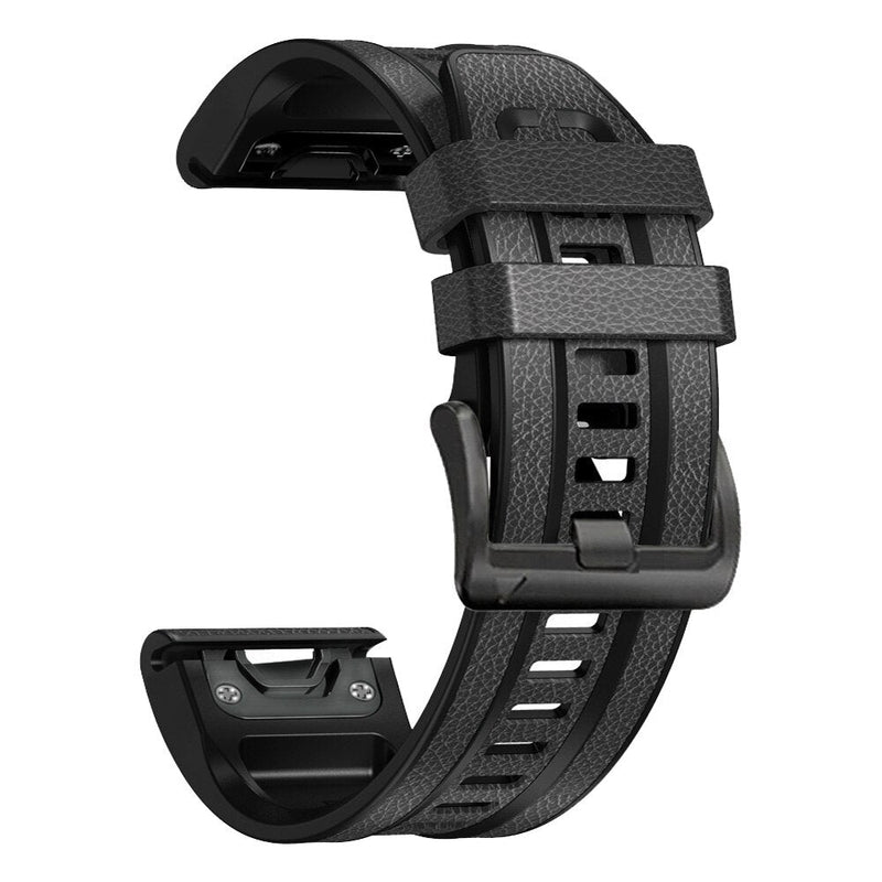 26mm Garmin Watch Strap | Silicone With Leather Top Layer | 9 Colours Available