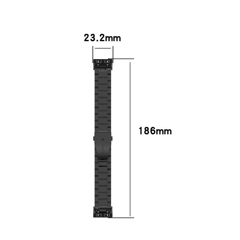 For Garmin Forerunner 30/35 | Black Vintage Steel Strap