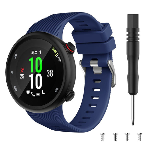 For Garmin Forerunner 45/45 Plus, Forerunner 45S & Swim 2 | Midnight Blue Silicone Strap