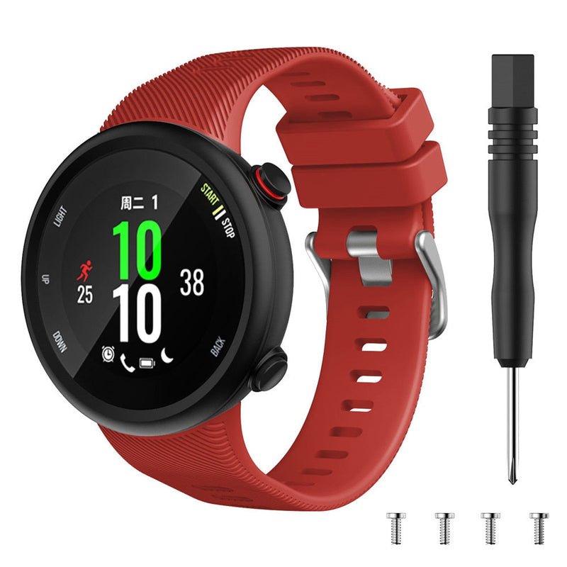 For Garmin Forerunner 45/45 Plus, Forerunner 45S & Swim 2 | Red Silicone Strap