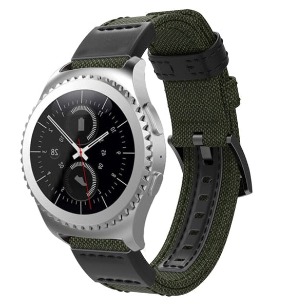 For Garmin Vivoactive 4, Venu 2/3 & Forerunner 255/255M/265 | Army Green Canvas Adventurer® Strap