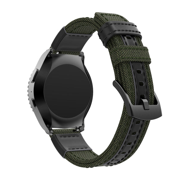 For Garmin Vivoactive 4, Venu 2/3 & Forerunner 255/255M/265 | Army Green Canvas Adventurer® Strap