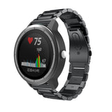 For Garmin Vivoactive 4, Venu 2/3 & Forerunner 255/255M/265 | Black Vintage Steel Strap
