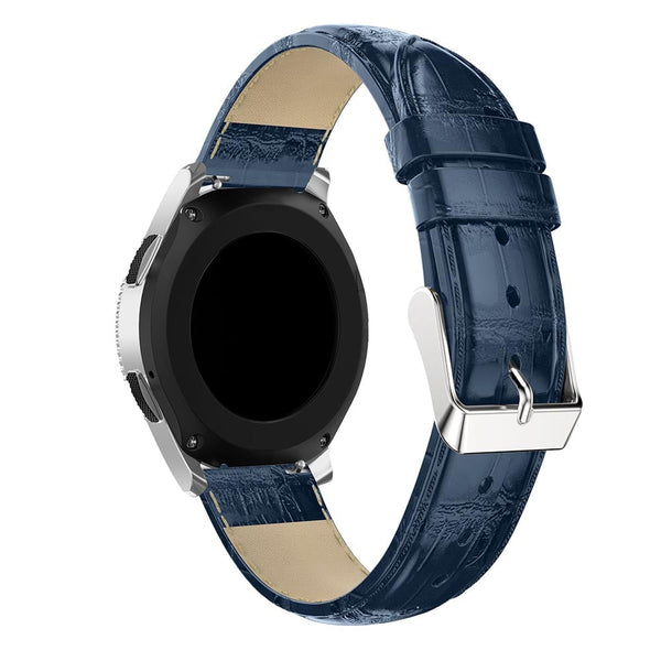 For Garmin Vivoactive 4, Venu 2/3 & Forerunner 255/255M/265 | Blue Smooth Leather Strap