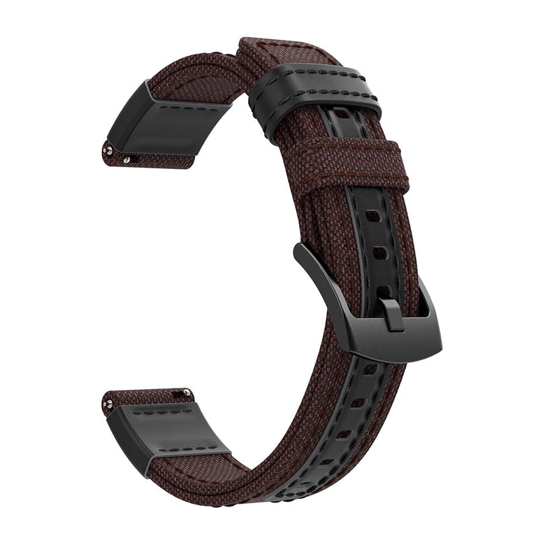 For Garmin Vivoactive 4, Venu 2/3 & Forerunner 255/255M/265 | Brown Canvas Adventurer® Strap