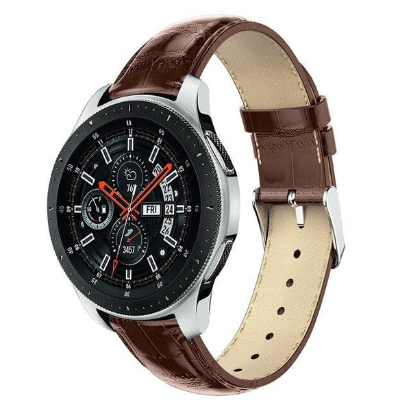 For Garmin Vivoactive 4, Venu 2/3 & Forerunner 255/255M/265 | Brown Smooth Leather Strap