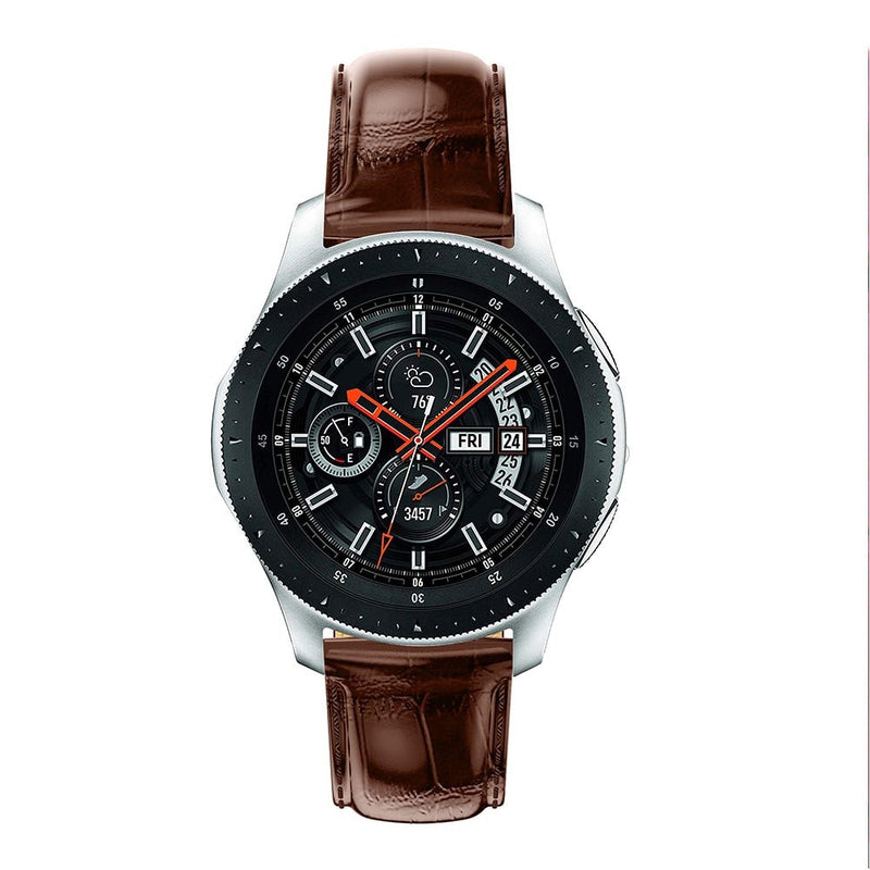 For Garmin Vivoactive 4, Venu 2/3 & Forerunner 255/255M/265 | Brown Smooth Leather Strap