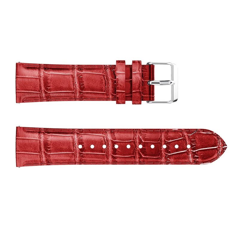 For Garmin Vivoactive 4, Venu 2/3 & Forerunner 255/255M/265 | Red Smooth Leather Strap