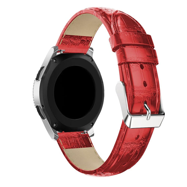 For Garmin Vivoactive 4, Venu 2/3 & Forerunner 255/255M/265 | Red Smooth Leather Strap