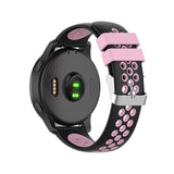 For Garmin Vivoactive 4, Venu 2/3 & Forerunner 255/255M/265 | Silicone Sports Strap | Black/Pink