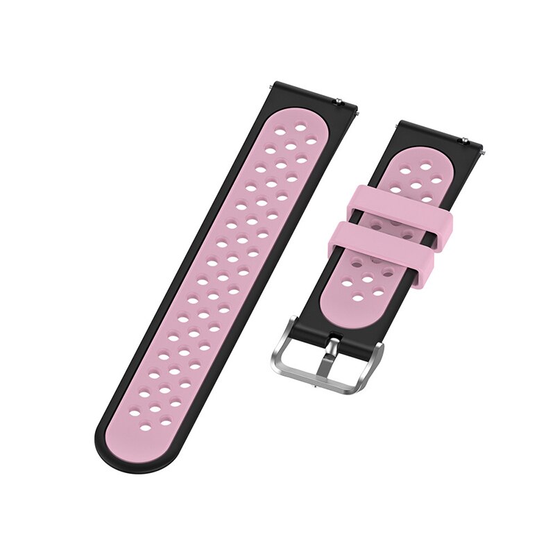 For Garmin Vivoactive 4, Venu 2/3 & Forerunner 255/255M/265 | Silicone Sports Strap | Black/Pink