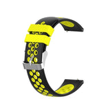 For Garmin Vivoactive 4, Venu 2/3 & Forerunner 255/255M/265 | Silicone Sports Strap | Black/Yellow