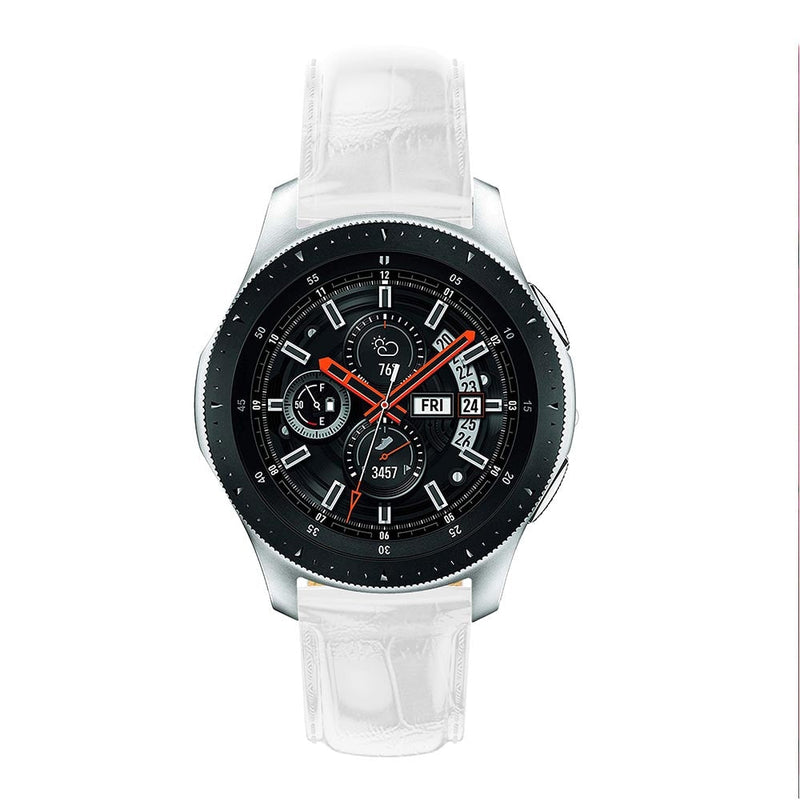 For Garmin Vivoactive 4, Venu 2/3 & Forerunner 255/255M/265 | White Smooth Leather Strap