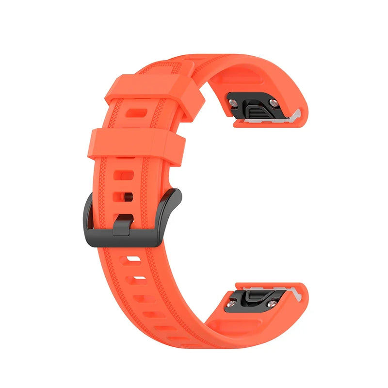 20mm Small Garmin Watch Strap | Semi-Grained Silicone (Black Clasp) | 13 Colours Available