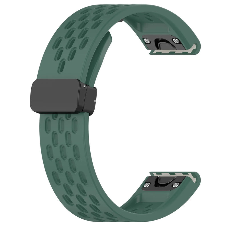22mm Garmin Watch Strap | Folding Clasp Silicone Sports | 10 Colours Available